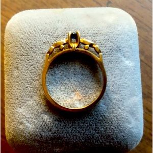 Sapphire & Diamond “Promise Ring”. Size 7